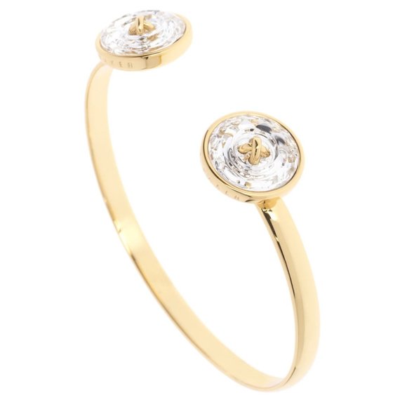Ted Baker Jewelry - Ted Baker Katrina Big Button Swarovski Crystal Gold Cuff
